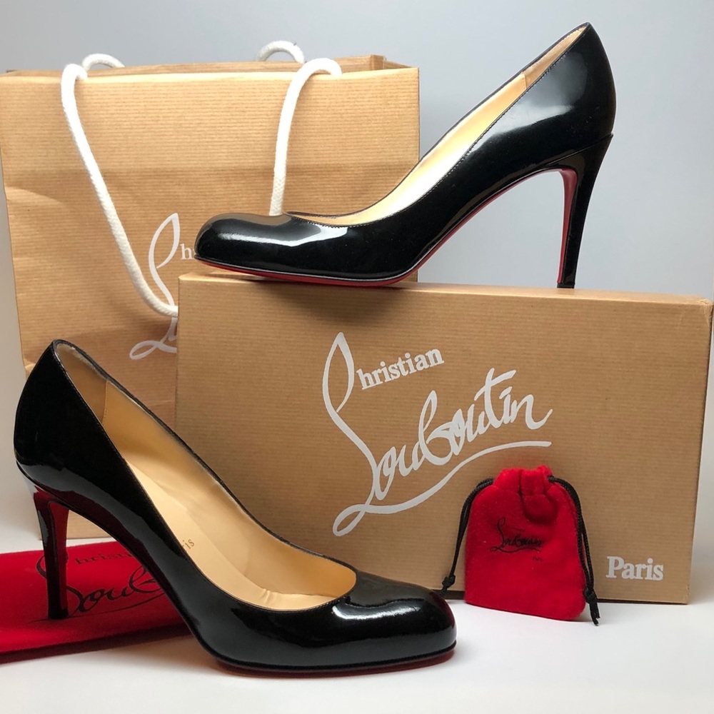 Christian Louboutin Blk Simple Pump 85 Patent Calf